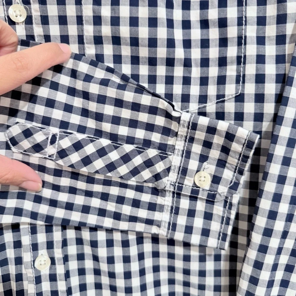 Tommy Hilfiger Collared Shirt Blue Checkered Button Down Size 16/18 Youth Large